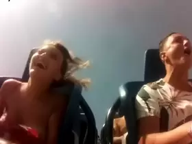 Roller coaster jumping boobs