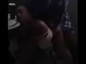 My girlfriend's horny thot friend gets bent over chair and fucked doggystyle in my dorm after they hung out