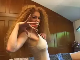 Curly redhaired MILF with big melons Annie Body likes when big black gangster uses his massive tool to strech her hairy bush