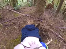 Big juicy ass teasing and fucked in the woods