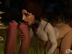 Elizabeth is taking care of her horny cock plants