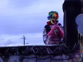 Fucking this gothic chick on the roof