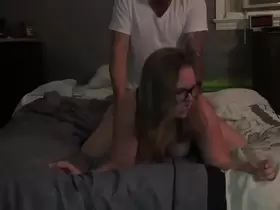 Chubby Redhead with Glasses gets loud pounding during Tinder hookup